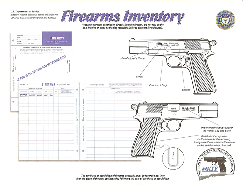 ATF Publication 3317.2 sample firearms inventory page